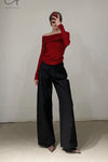 SWAYING/KNIT Water Soluble Wool Lapel SW22AW1T15 Red PS50